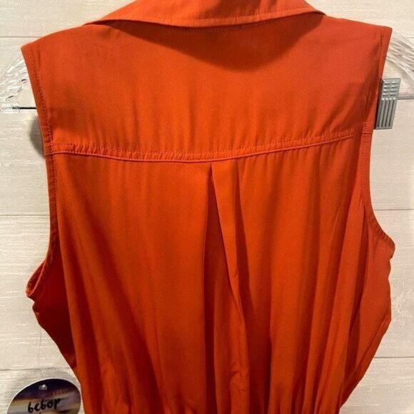 BEBOP Women Sleeveless Jumpsuit Collared Button‎ Top Wide Leg Palazzo Small - Picture 9 of 9